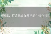 樱桃S：打造贴合你需求的个性化社区！