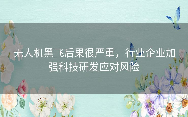 无人机黑飞后果很严重,行业企业加强科技研发应对风险 无人机黑飞后果很严重,行业企业加强科技研发应对风险