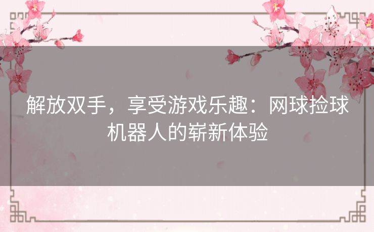 解放双手，享受游戏乐趣：网球捡球机器人的崭新体验