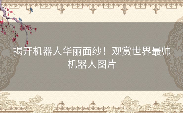 揭开机器人华丽面纱!观赏世界最帅机器人图片 揭开机器人华丽面纱!观赏世界最帅机器人图片