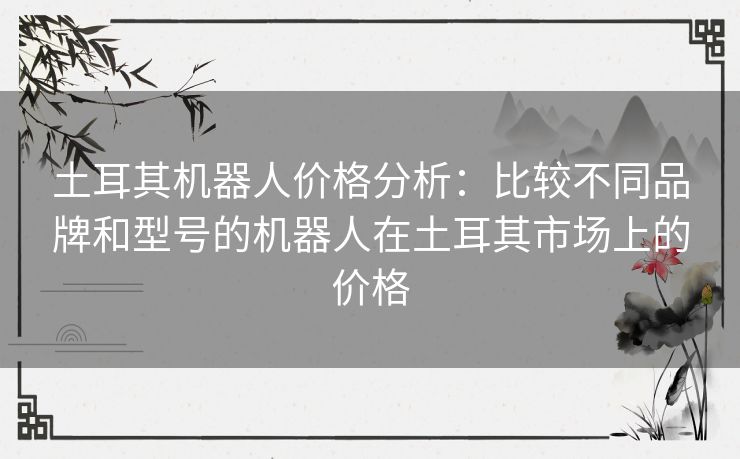 土耳其机器人价格分析：比较不同品牌和型号的机器人在土耳其市场上的价格