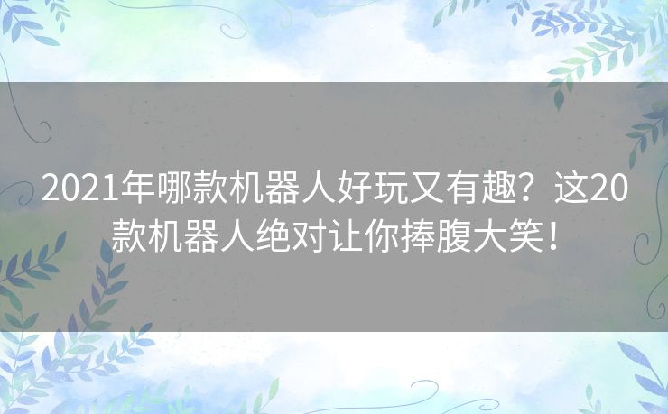 2021年哪款机器人好玩又有趣?这20款机器人绝对让你捧腹大笑! 2021年哪款机器人好玩又有趣?这20款机器人绝对让你捧腹大笑!