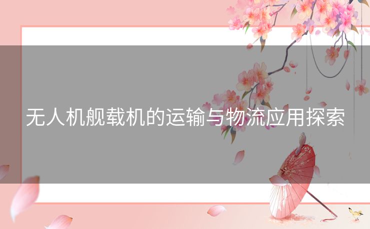 无人机舰载机的运输与物流应用探索 无人机舰载机的运输与物流应用探索