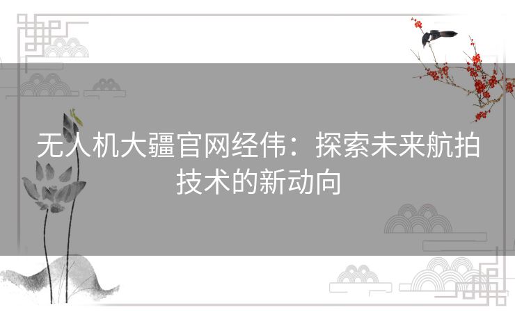 无人机大疆官网经伟:探索未来航拍技术的新动向 无人机大疆官网经伟:探索未来航拍技术的新动向