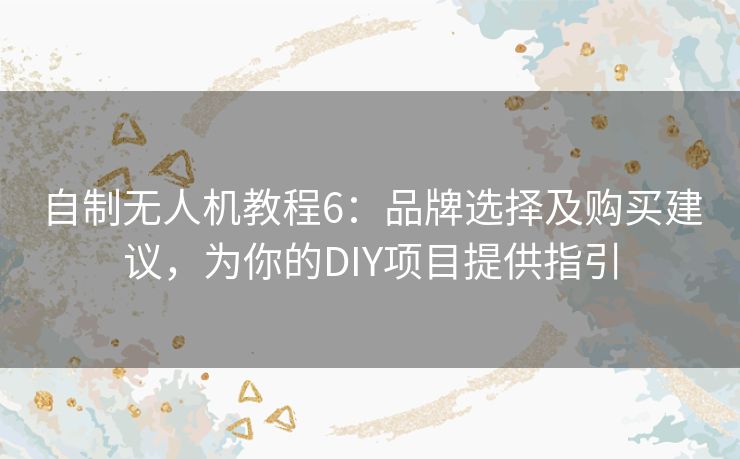 自制无人机教程6:品牌选择及购买建议,为你的DIY项目提供指引 自制无人机教程6:品牌选择及购买建议,为你的DIY项目提供指引