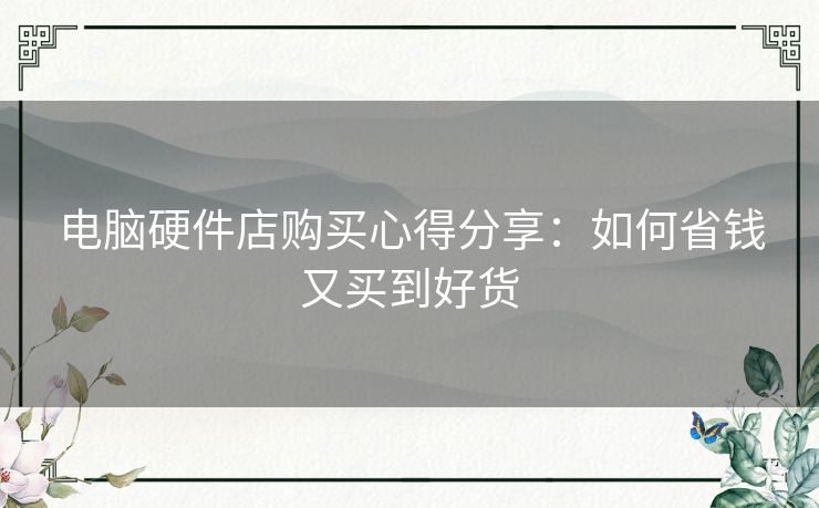 电脑硬件店购买心得分享:如何省钱又买到好货 电脑硬件店购买心得分享:如何省钱又买到好货