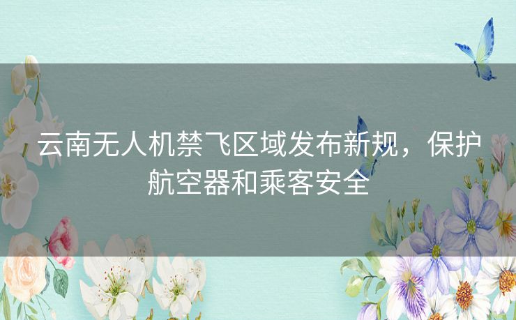 云南无人机禁飞区域发布新规，保护航空器和乘客安全