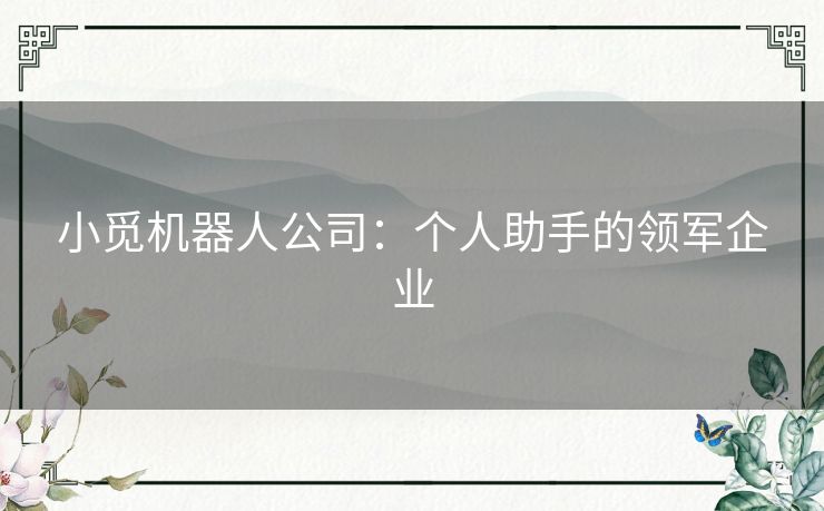小觅机器人公司:个人助手的领军企业 小觅机器人公司:个人助手的领军企业