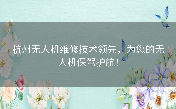 杭州无人机维修技术领先,为您的无人机保驾护航! 杭州无人机维修技术领先,为您的无人机保驾护航!