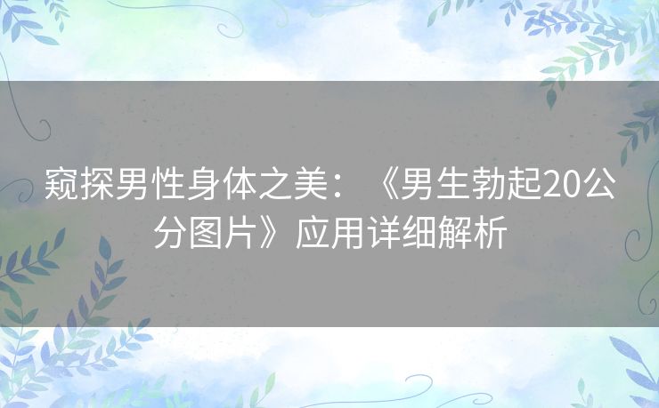 窥探男性身体之美:《男生勃起20公分图片》应用详细解析 窥探男性身体之美:《男生勃起20公分图片》应用详细解析