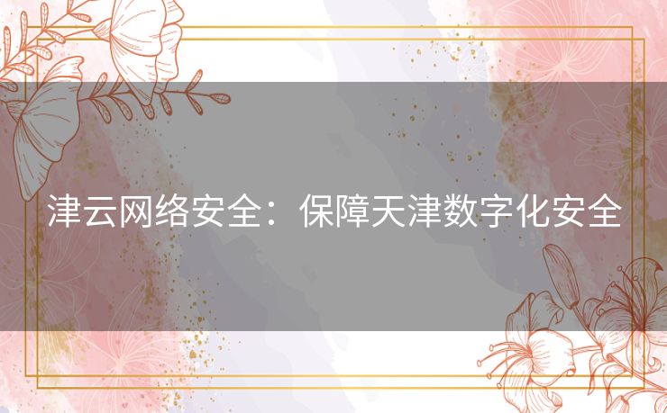津云网络安全:保障天津数字化安全 津云网络安全:保障天津数字化安全
