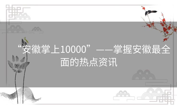 “安徽掌上10000”——掌握安徽最全面的热点资讯 “安徽掌上10000”——掌握安徽最全面的热点资讯