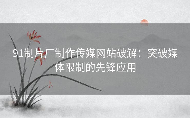91制片厂制作传媒网站破解:突破媒体限制的先锋应用 91制片厂制作传媒网站破解:突破媒体限制的先锋应用