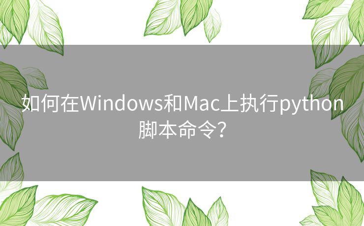 如何在Windows和Mac上执行python脚本命令? 如何在Windows和Mac上执行python脚本命令?