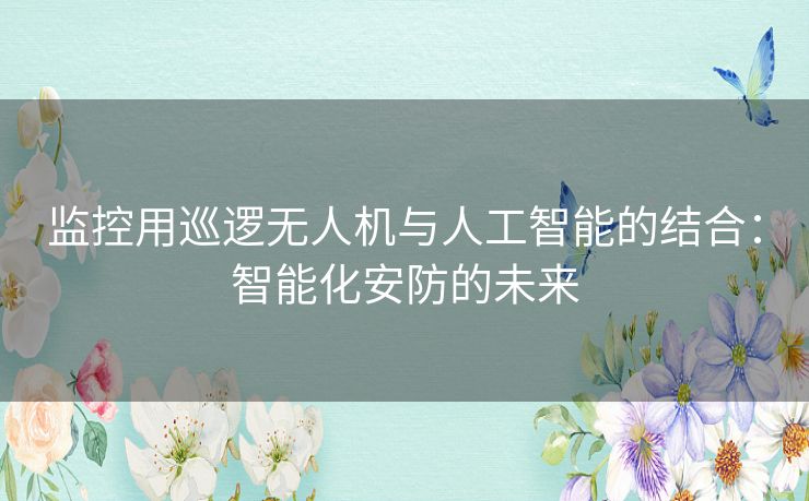 监控用巡逻无人机与人工智能的结合:智能化安防的未来 监控用巡逻无人机与人工智能的结合:智能化安防的未来