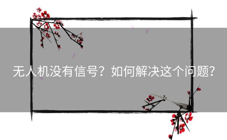 无人机没有信号?如何解决这个问题? 无人机没有信号?如何解决这个问题?