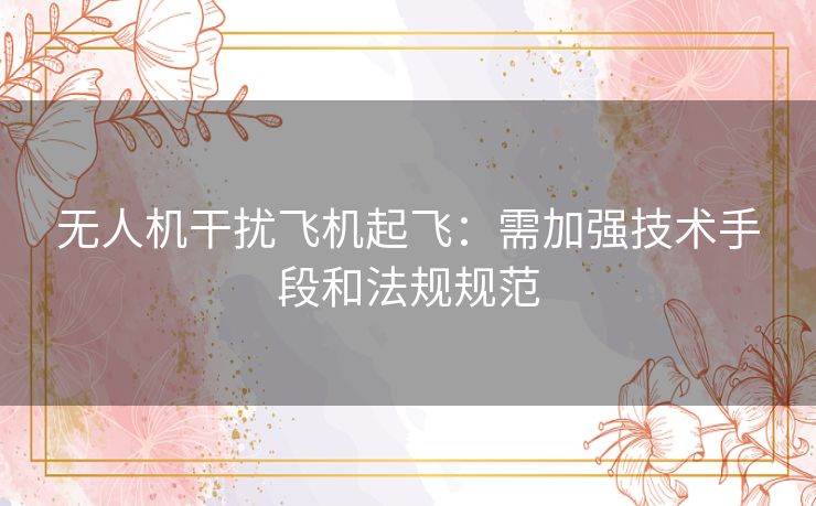 无人机干扰飞机起飞:需加强技术手段和法规规范 无人机干扰飞机起飞:需加强技术手段和法规规范