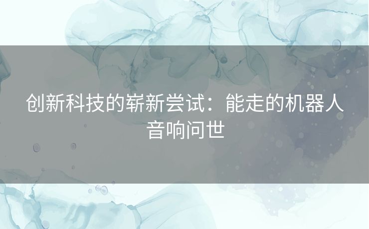 创新科技的崭新尝试：能走的机器人音响问世