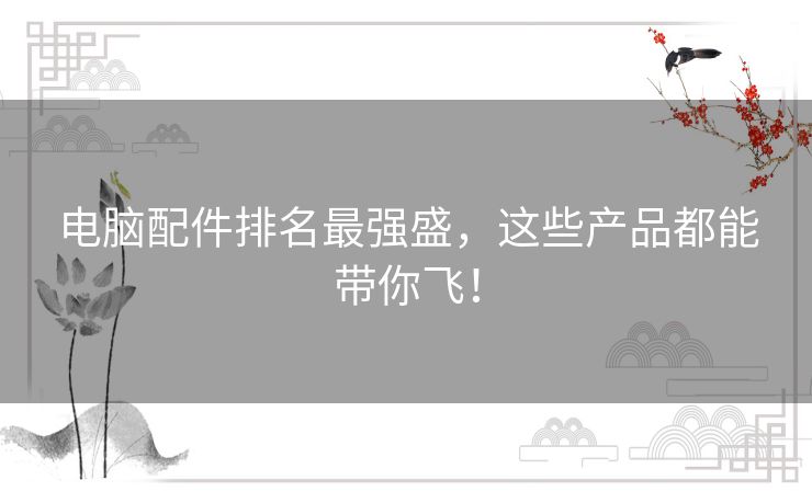 电脑配件排名最强盛，这些产品都能带你飞！