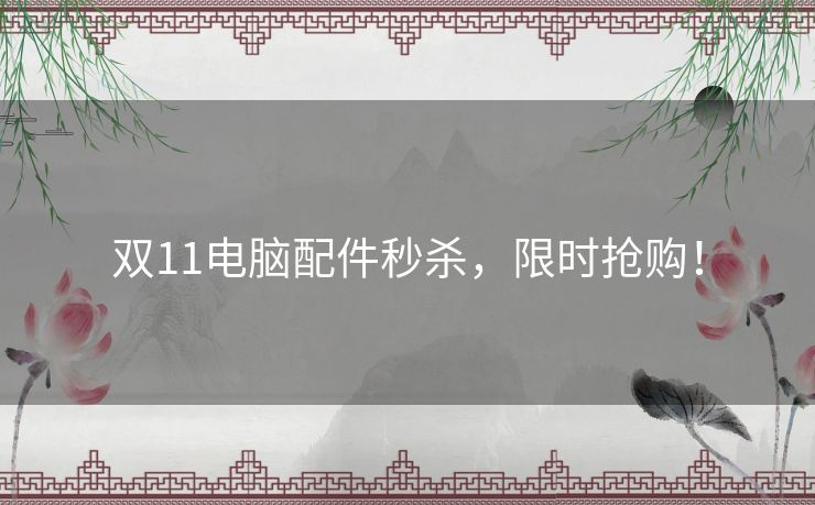 双11电脑配件秒杀,限时抢购! 双11电脑配件秒杀,限时抢购!