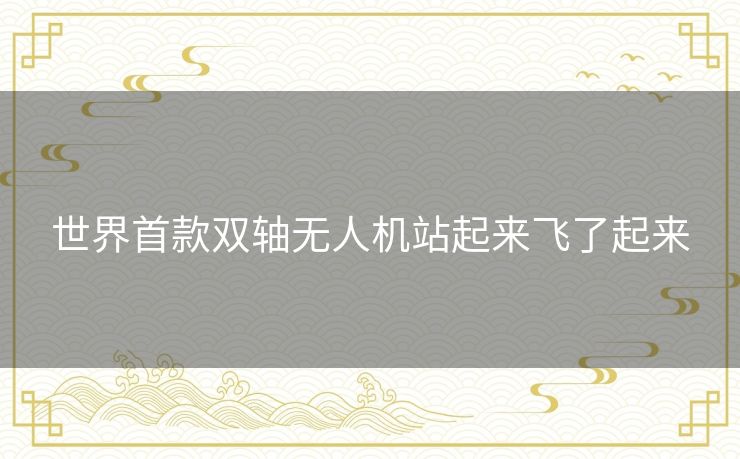世界首款双轴无人机站起来飞了起来 世界首款双轴无人机站起来飞了起来