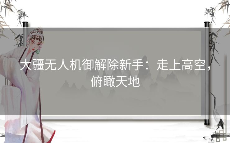 大疆无人机御解除新手:走上高空,俯瞰天地 大疆无人机御解除新手:走上高空,俯瞰天地