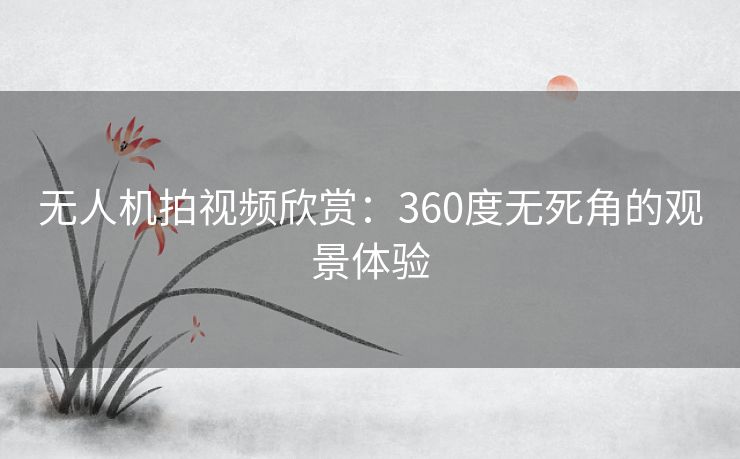 无人机拍视频欣赏:360度无死角的观景体验 无人机拍视频欣赏:360度无死角的观景体验