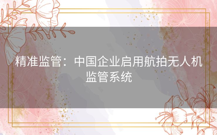 精准监管:中国企业启用航拍无人机监管系统 精准监管:中国企业启用航拍无人机监管系统