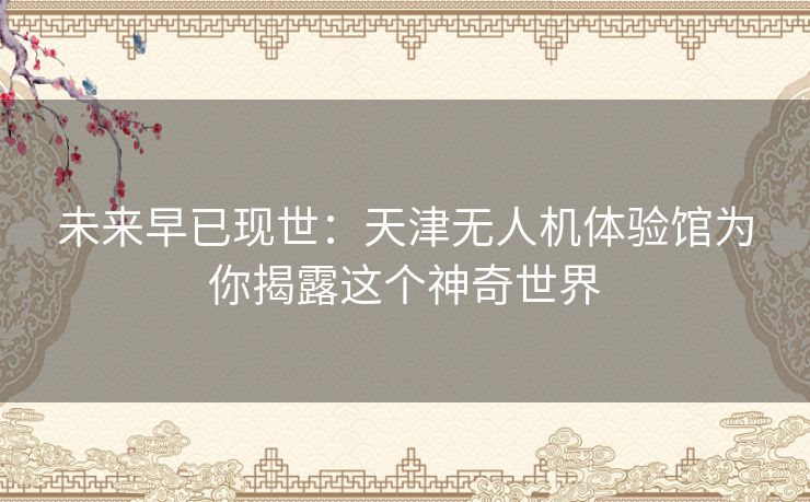 未来早已现世:天津无人机体验馆为你揭露这个神奇世界 未来早已现世:天津无人机体验馆为你揭露这个神奇世界