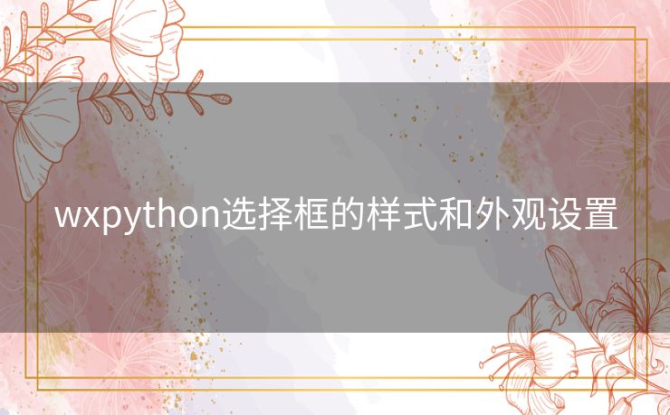 wxpython选择框的样式和外观设置