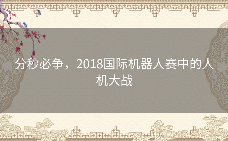 分秒必争,2018国际机器人赛中的人机大战 分秒必争,2018国际机器人赛中的人机大战