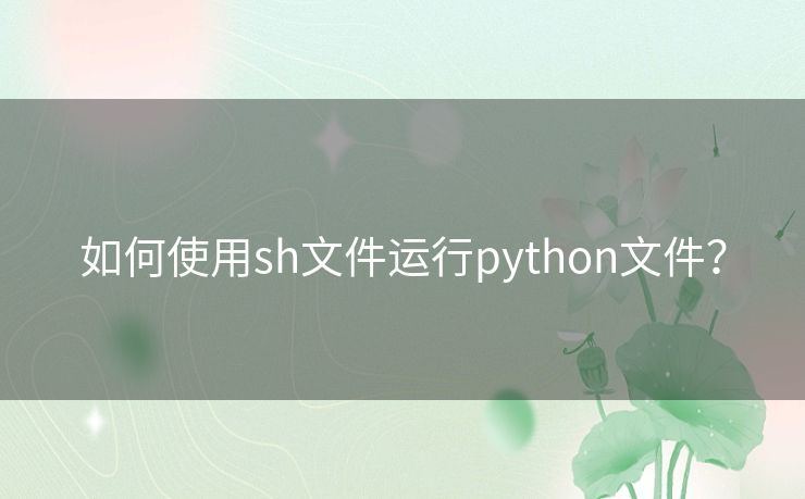 如何使用sh文件运行python文件? 如何使用sh文件运行python文件?