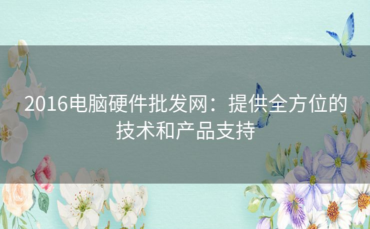 2016电脑硬件批发网:提供全方位的技术和产品支持 2016电脑硬件批发网:提供全方位的技术和产品支持