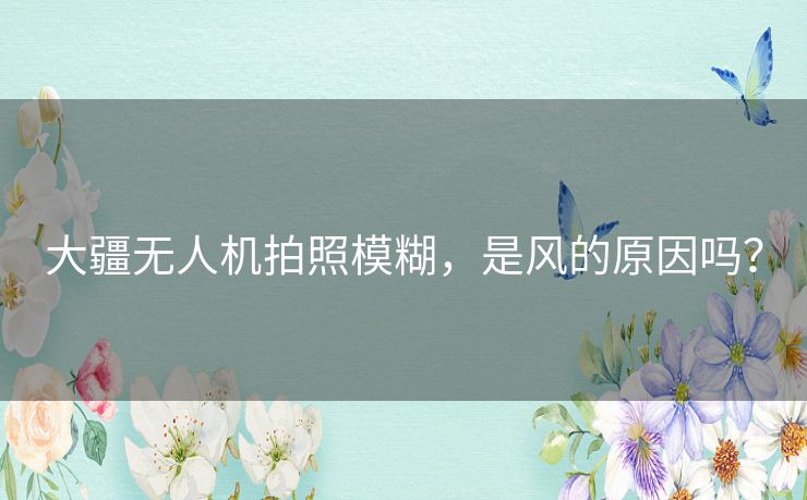 大疆无人机拍照模糊,是风的原因吗? 大疆无人机拍照模糊,是风的原因吗?