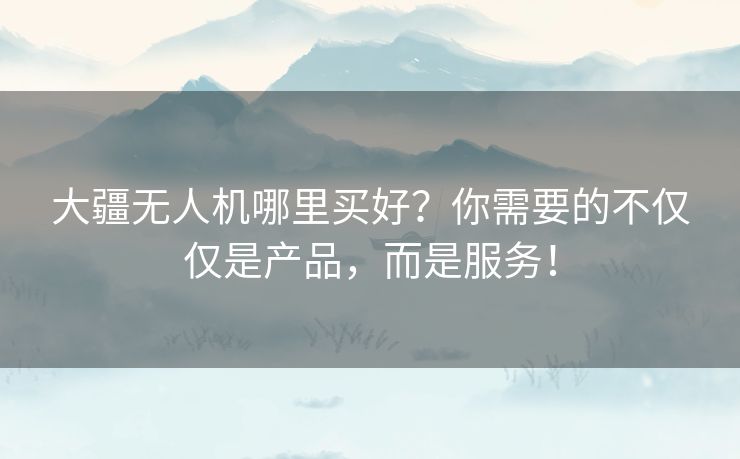 大疆无人机哪里买好?你需要的不仅仅是产品,而是服务! 大疆无人机哪里买好?你需要的不仅仅是产品,而是服务!