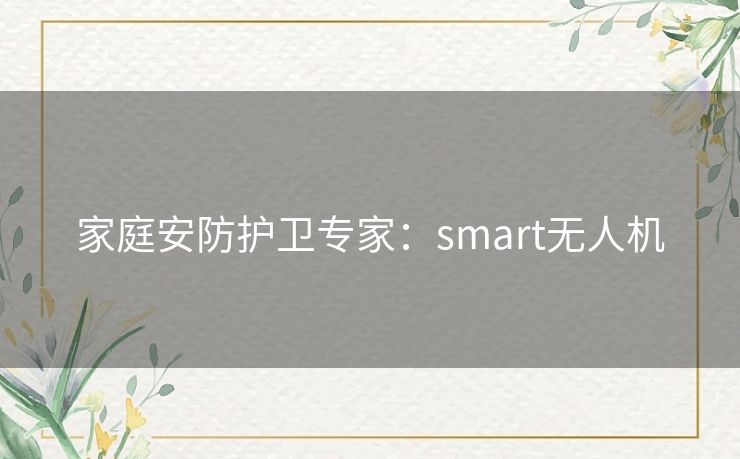 家庭安防护卫专家：smart无人机
