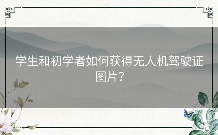 学生和初学者如何获得无人机驾驶证图片？