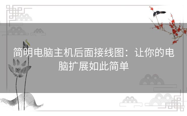 简明电脑主机后面接线图:让你的电脑扩展如此简单 简明电脑主机后面接线图:让你的电脑扩展如此简单