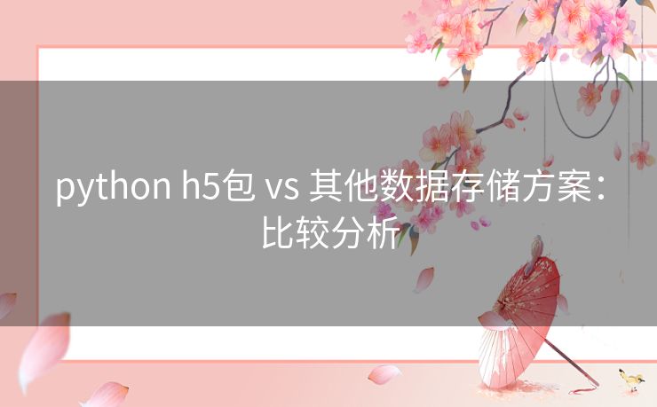 python h5包 vs 其他数据存储方案:比较分析 python h5包 vs 其他数据存储方案:比较分析