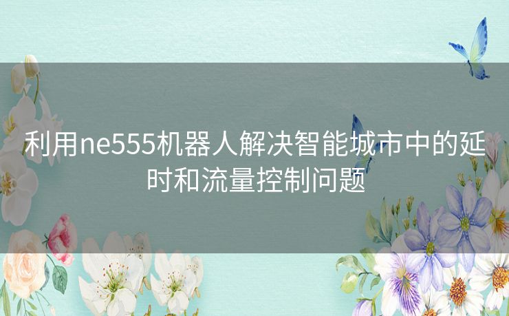 利用ne555机器人解决智能城市中的延时和流量控制问题 利用ne555机器人解决智能城市中的延时和流量控制问题