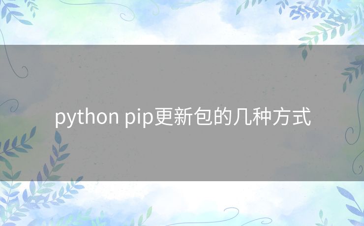 python pip更新包的几种方式 python pip更新包的几种方式