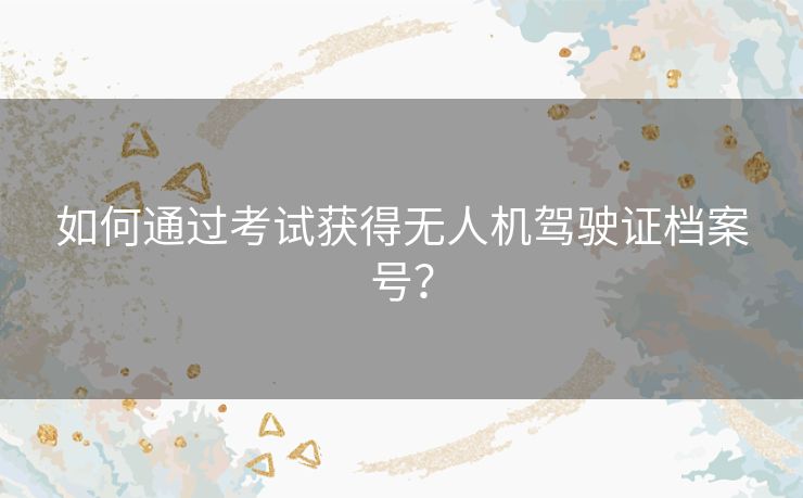 如何通过考试获得无人机驾驶证档案号？