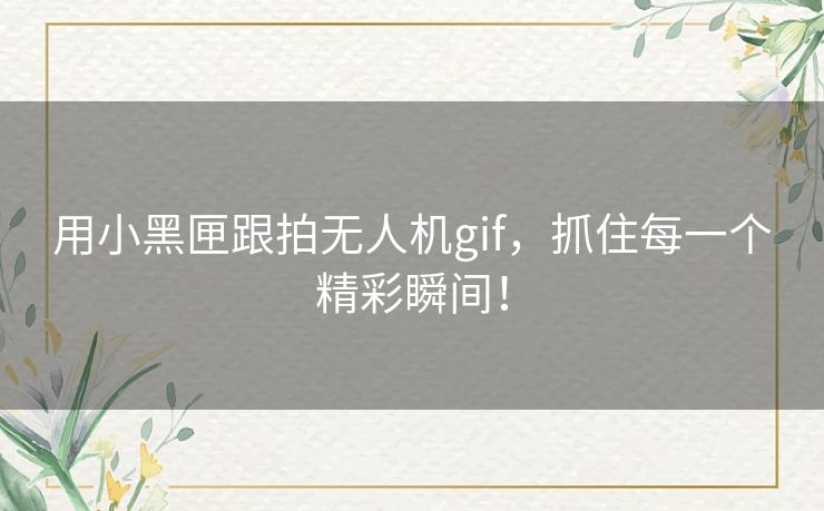 用小黑匣跟拍无人机gif,抓住每一个精彩瞬间! 用小黑匣跟拍无人机gif,抓住每一个精彩瞬间!