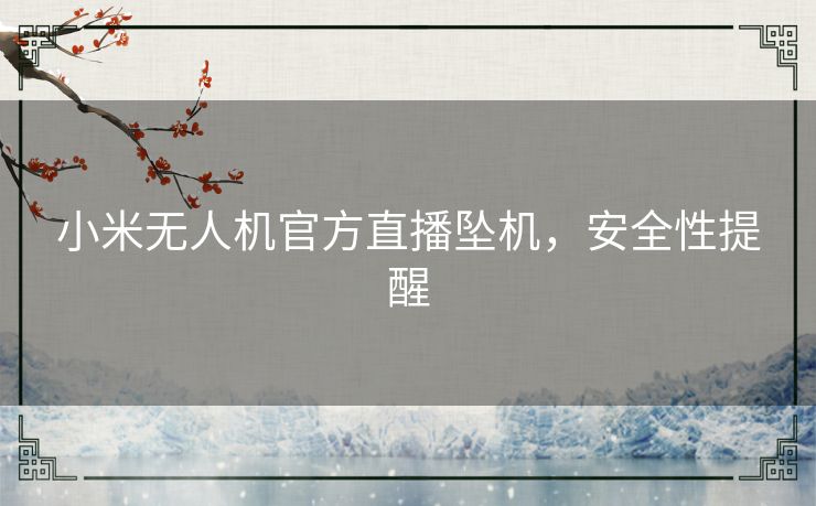 小米无人机官方直播坠机,安全性提醒 小米无人机官方直播坠机,安全性提醒