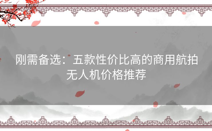 刚需备选：五款性价比高的商用航拍无人机价格推荐