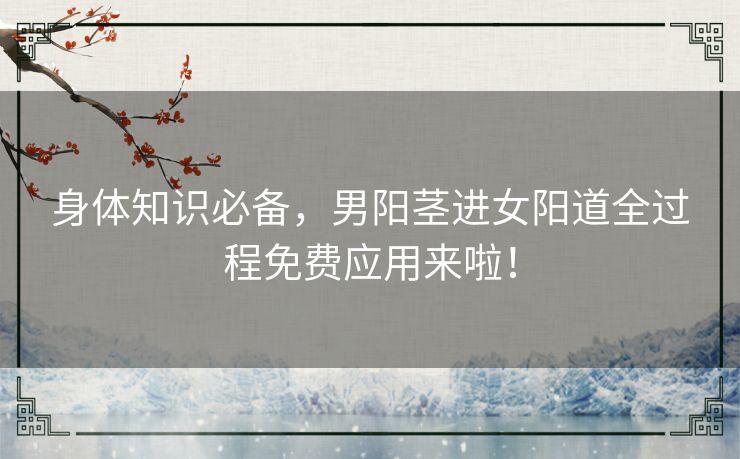 身体知识必备,男阳茎进女阳道全过程免费应用来啦! 身体知识必备,男阳茎进女阳道全过程免费应用来啦!