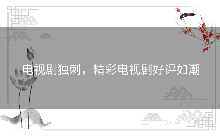 电视剧独刺,精彩电视剧好评如潮 电视剧独刺,精彩电视剧好评如潮