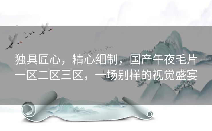 独具匠心，精心细制，国产午夜毛片一区二区三区，一场别样的视觉盛宴