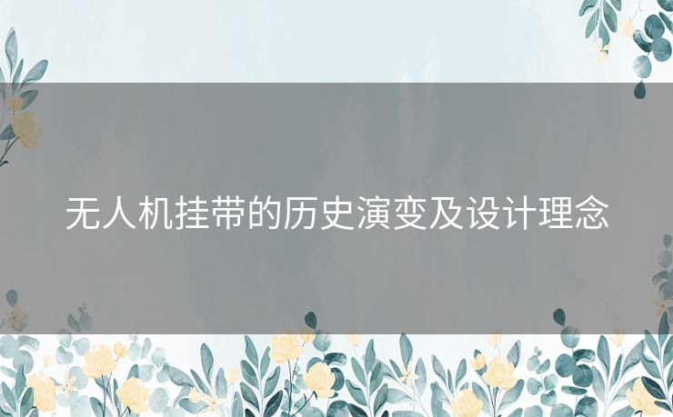 无人机挂带的历史演变及设计理念 无人机挂带的历史演变及设计理念