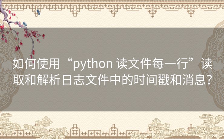 如何使用“python 读文件每一行”读取和解析日志文件中的时间戳和消息？